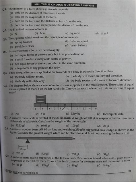 icse class 10 physics force questions and answers