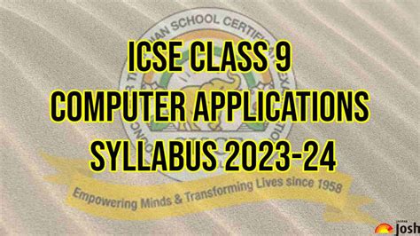 icse class 9 computer syllabus 2023 24