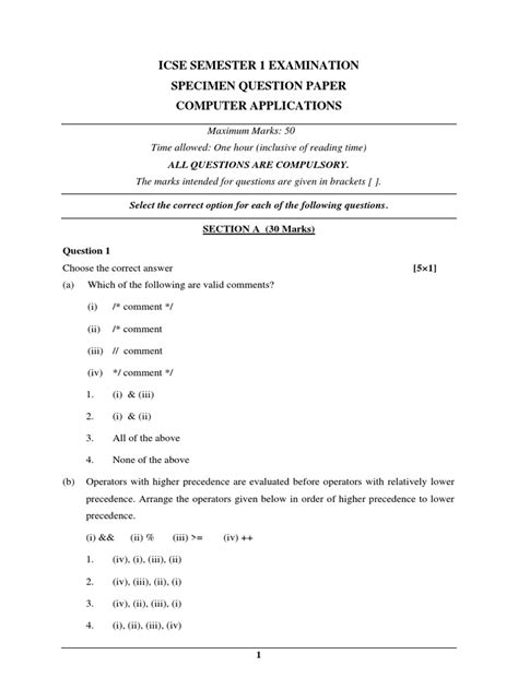 Lets See Icse Computer Application Question Paper 2020 Viral