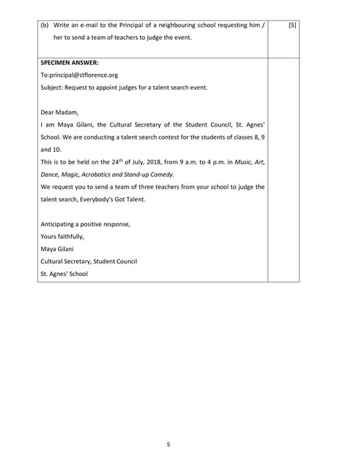 icse format of notice and email
