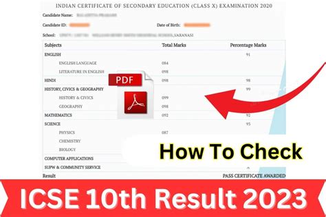 icse result 2023 link how to check