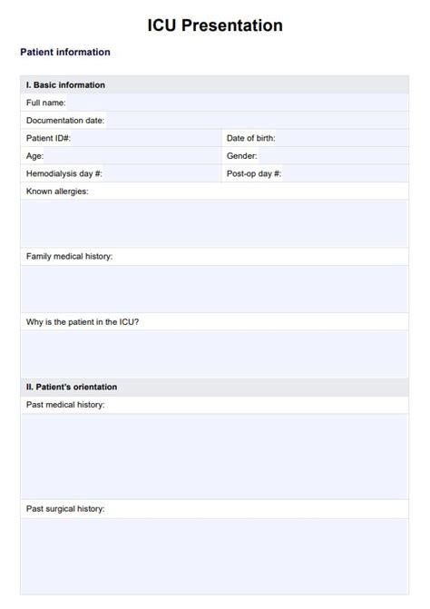 icu systems based presentation template