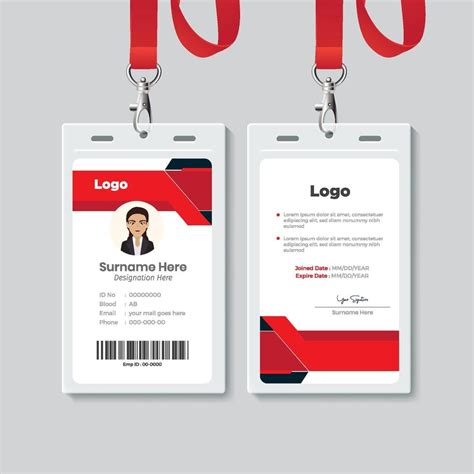 Id Card Sample Free Vector