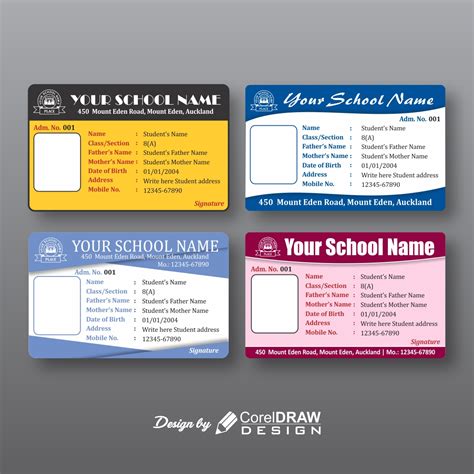 id card template for school