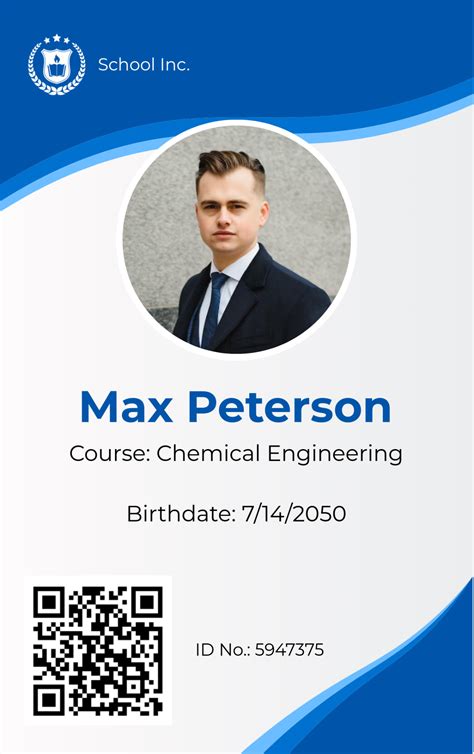Id Card Template With Qr Code