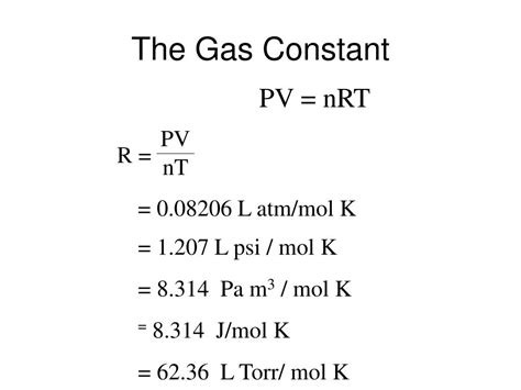 ideal gas constant in g/l