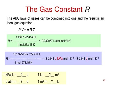 ideal gas constant value for air