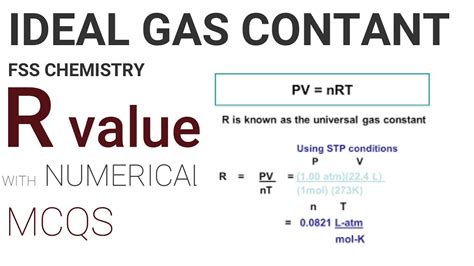 ideal gas constant value formula