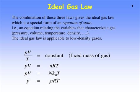 ideal gas law molar form