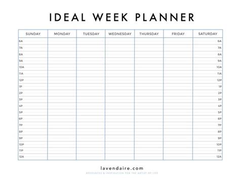 Ideal Week Planner Printable