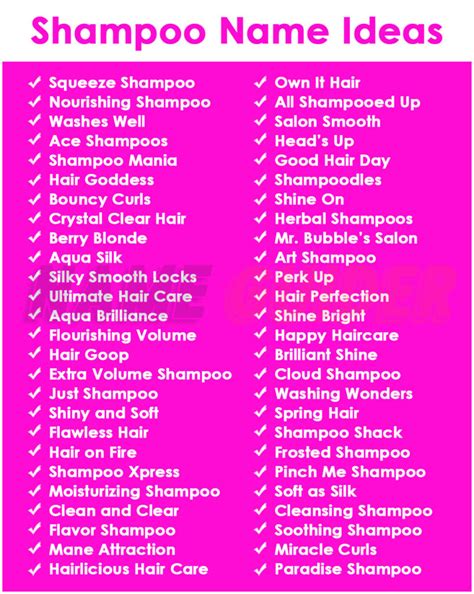 Ideas For Shampoo Names