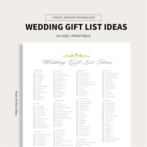 Ideas For Wedding Gift List