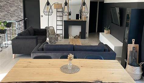 Idee Deco Salon Gris Noir Lovely Canape Lamps Living Room, Home