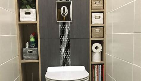Idee Deco Wc Gris Et Blanc Toilettes En Marbre Suspendu Avec Placard Sur