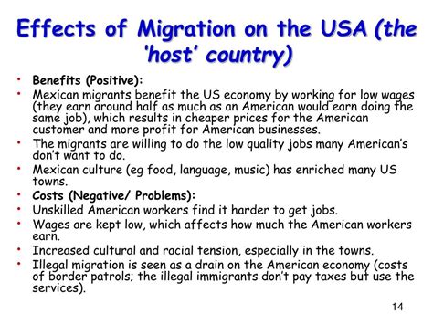 identify and explain two effects of migration