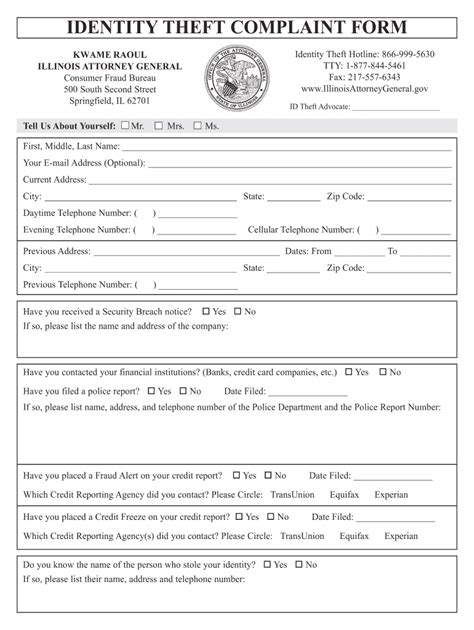 identity theft complaint form pdf