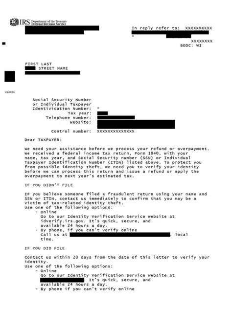 identity verification code irs