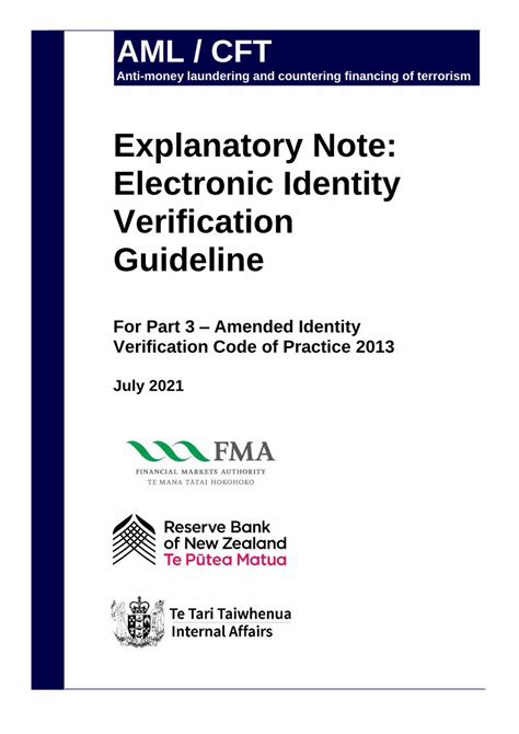 identity verification code of practice 2013 explanatory note