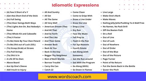 idiomatic expression of the day