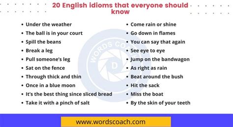idioms everyone should know