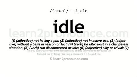 idle meaning in tagalog