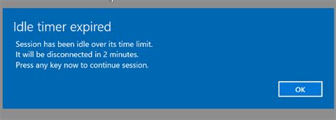 Idle Timer Expired Windows Server