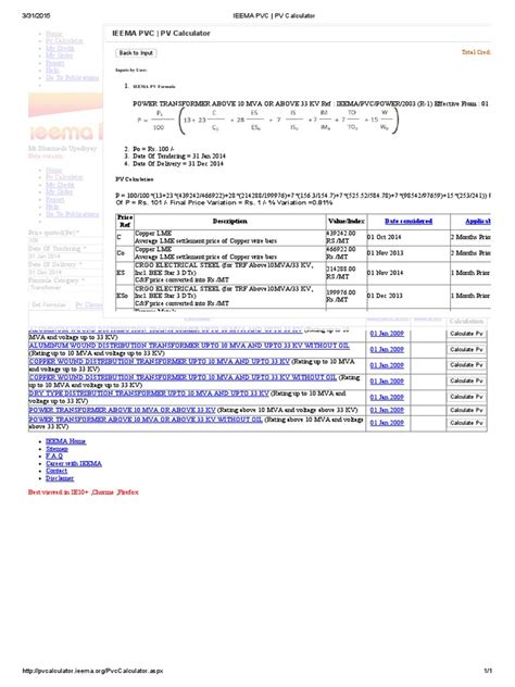 ieema pv calculator