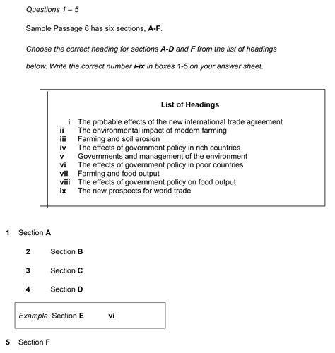 ielts exam reading test sample