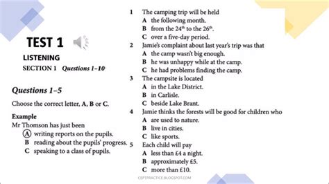 ielts exam test practice