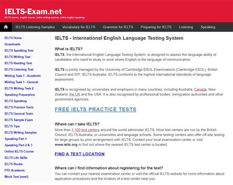 ielts exam website