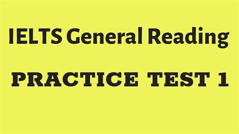 ielts general reading practice test youtube