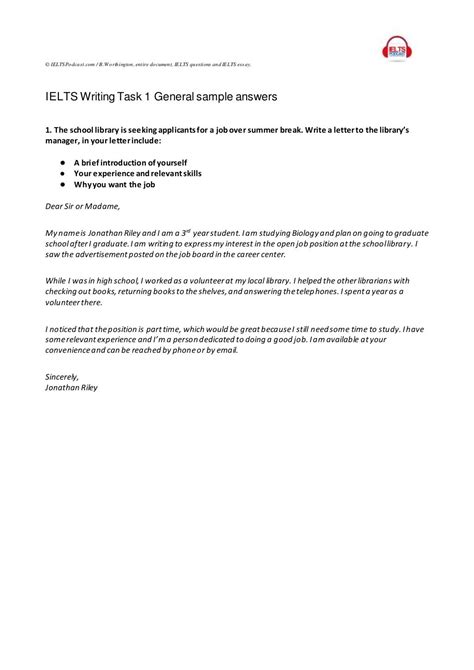 ielts general sample