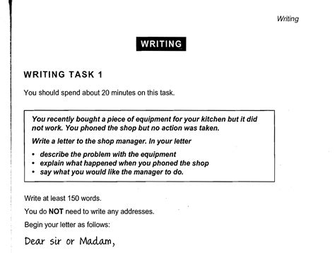 ielts general training writing task 1 format