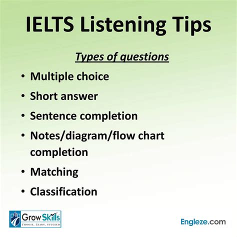 ielts listening question types practice