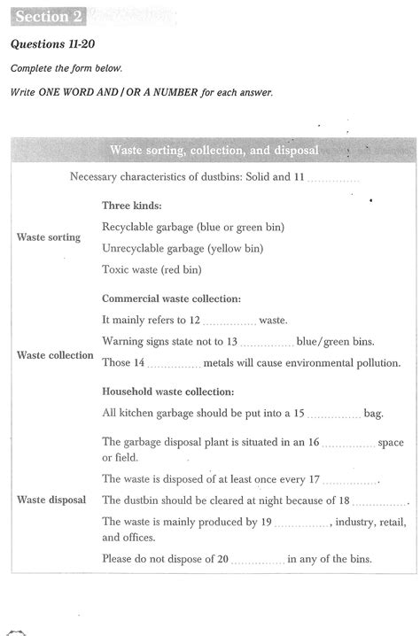 ielts listening sample questions