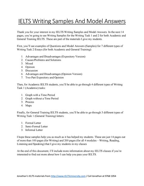 ielts model questions