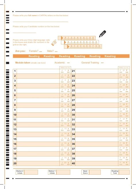 ielts reading answer sheet sample pdf