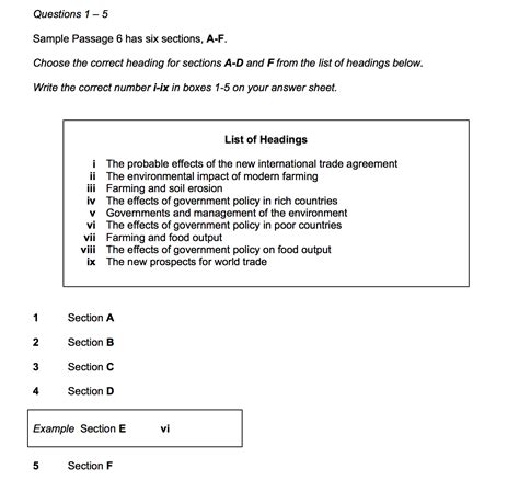 ielts reading sample questions