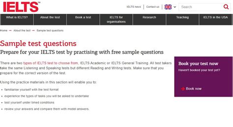ielts sample test questions