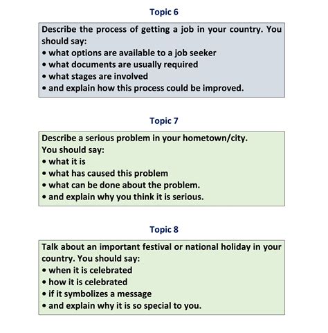 ielts speaking test topics with answers