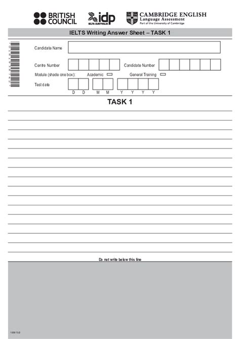 ielts writing task 1 sample answer sheet