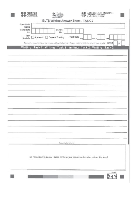 ielts writing task 2 answer sheet