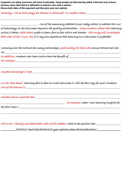 ielts writing task 2 template pdf