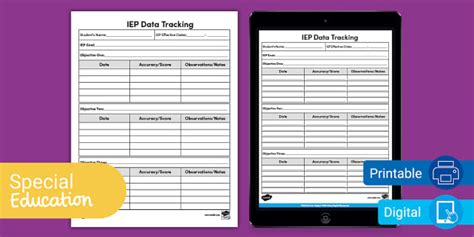 Iep Data Tracking Sheets