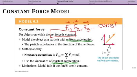 If A Constant Force Is Applied To An Object Which Of The Following Is True