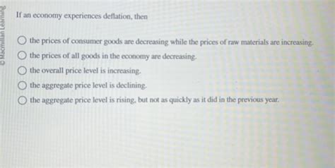 if an economy experiences deflation then