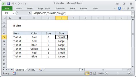 if else statement in excel formula