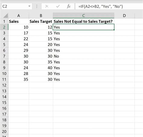 if formula in excel for yes or no