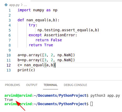 if not equal to nan python
