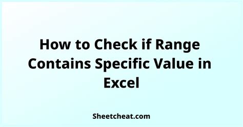 If Range Contains Value Excel